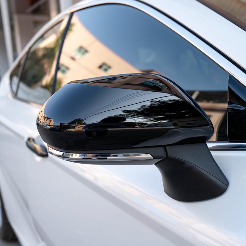 سي كيه إي CKE متوافق مع Toyota Camry 2025 2024 2023 2022 2021 2020 2019 2018 ملحقات السيارة الخارجية للباب الجانبي للرؤية الخلفية غطاء حماية للمرآة - أسود لامع - Image 4